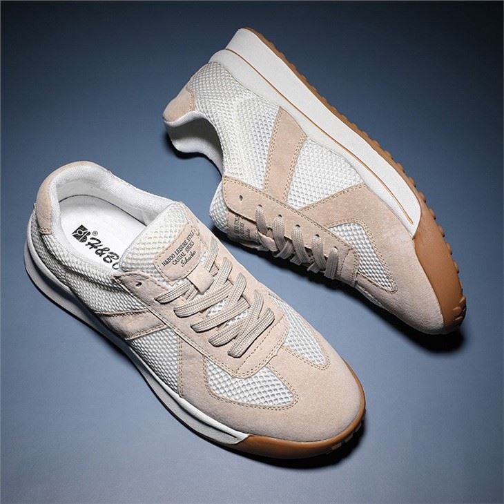 Leather Microfiber Running Shoes Men Comfortable Fashion Trendy Sneakers